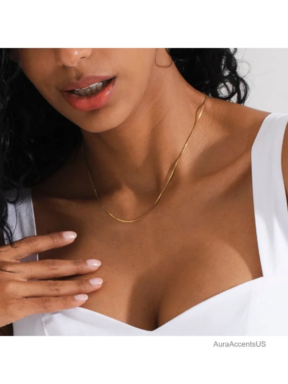 Layered Herringbone Chain Necklace Set Sterling Silver Plated Women Stackable